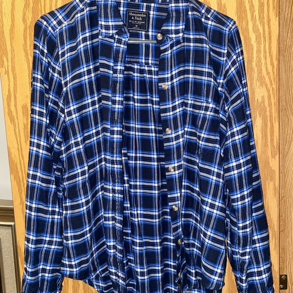 Blue/Black/White Abercrombie Flannel